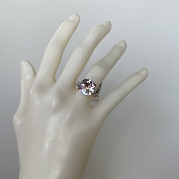 NWT Pink Amethyst/Diamond Rose Gold Ring Size 7 - Picture 8 of 15